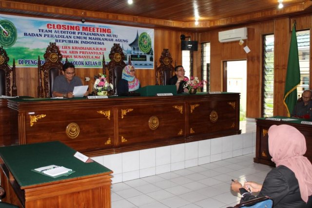 Closing Meeting Team Auditor Penjaminan Mutu BADILUM MARI